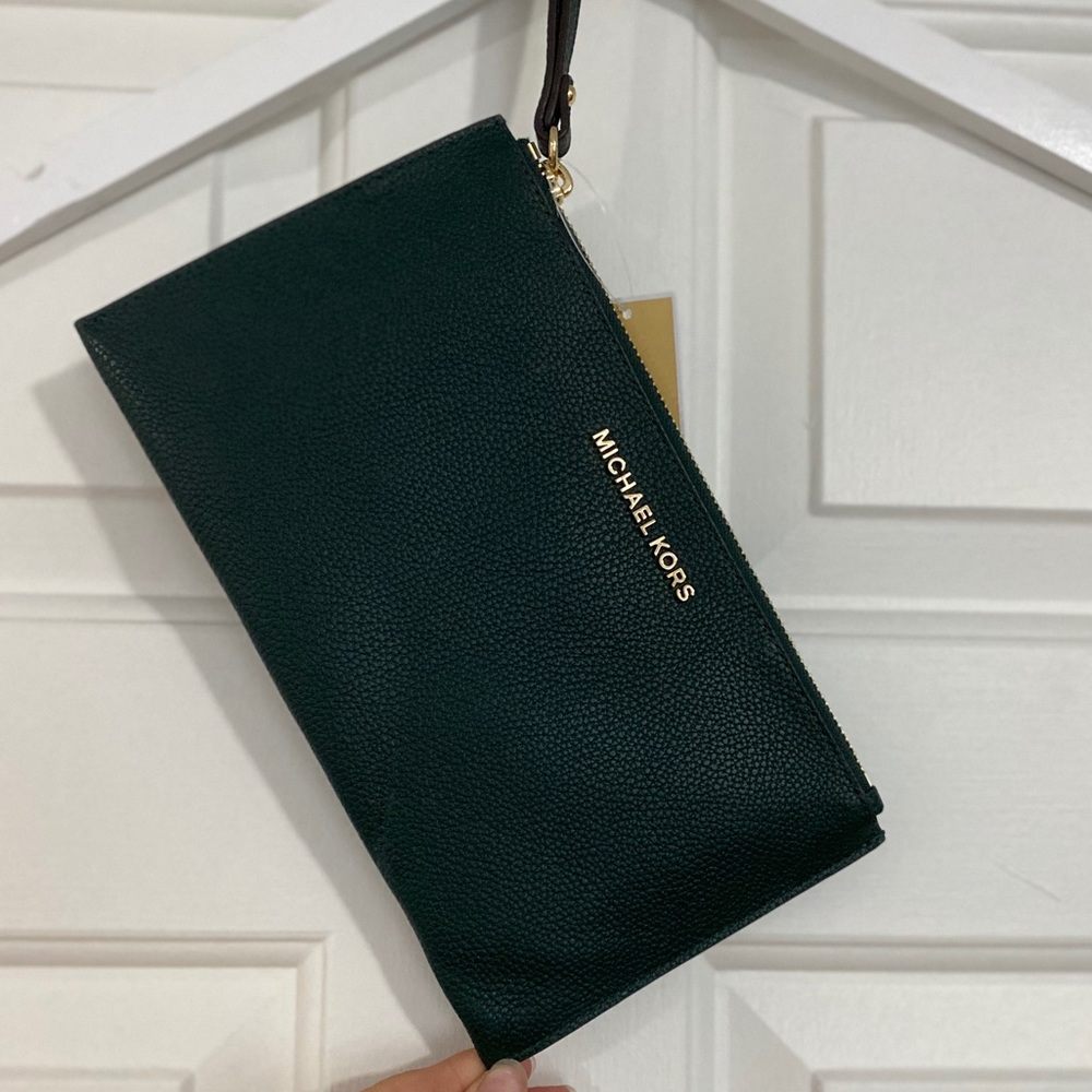 Michael Kors Jet Set Green Clutch